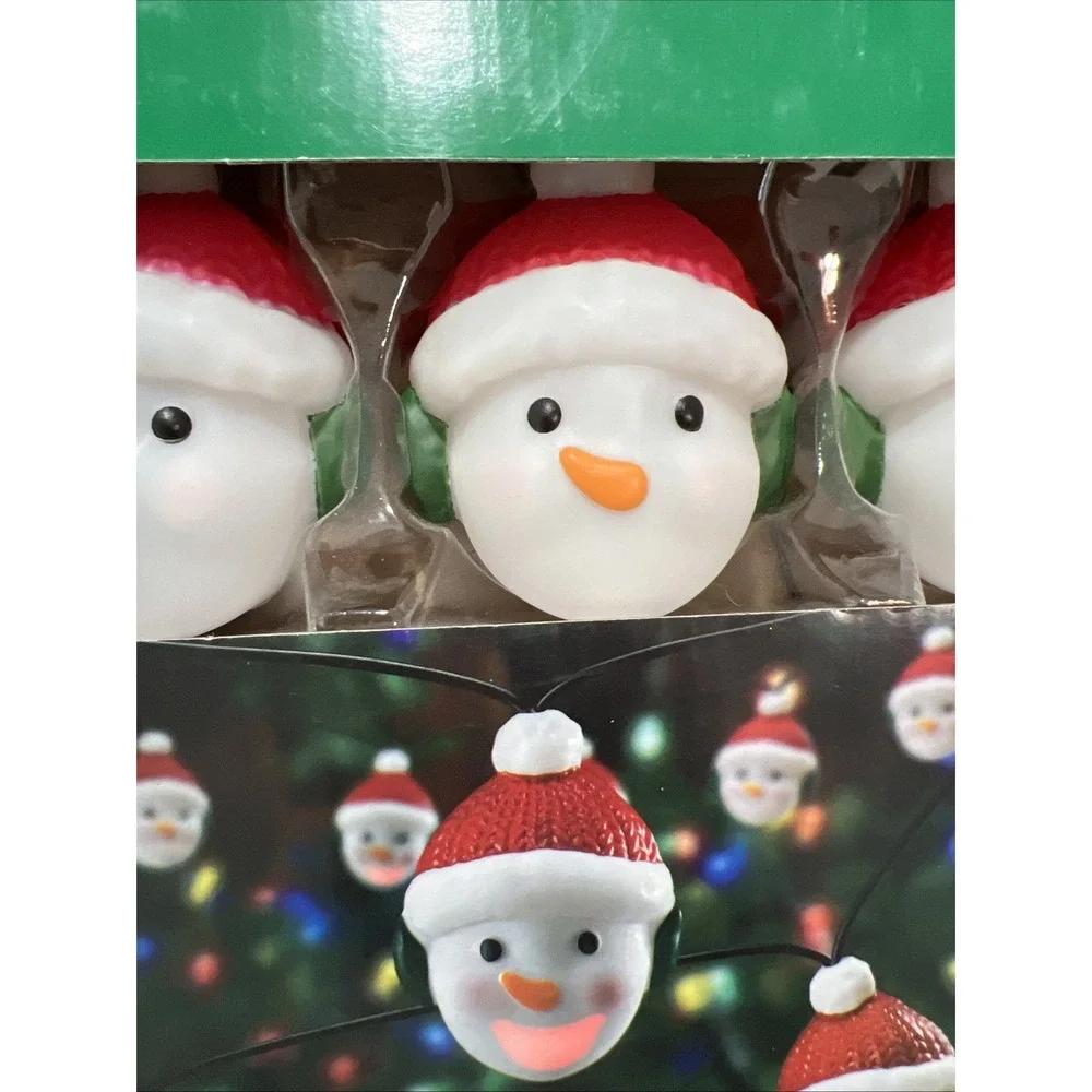 LED Animated‎ Snowman Light Set 8 Musical Singing Lights Timer Winter Wonder LN